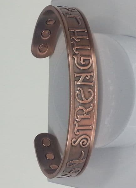 Copper Magnetic Bangle (Large approx 18cm + Gap) with 6 Magnets Strength Design