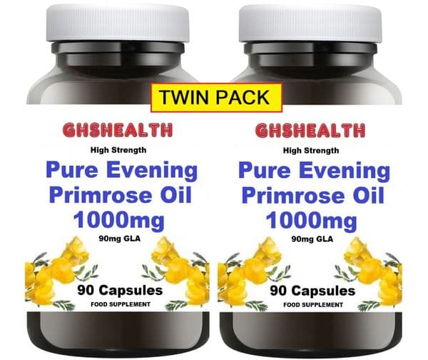 Evening Primrose Oil 1000mg 90+90=180 Softgels Twinpack Special Offer