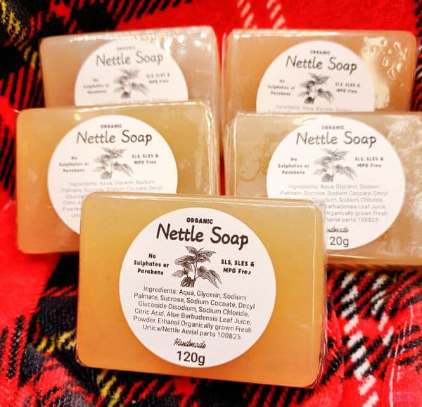 Handmade Organic Nettle Soap 120gx5=600g plus Free Delivery (Improved Formula)