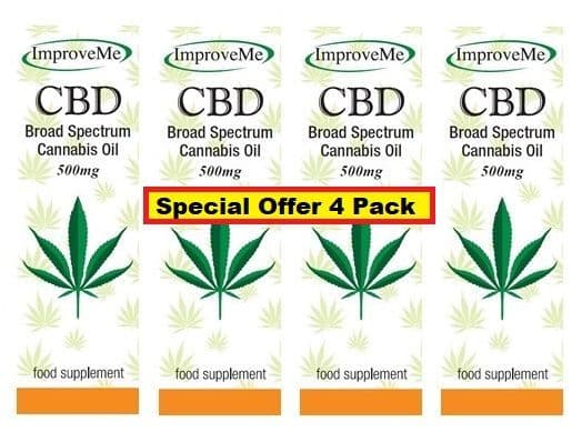 Improve Me Cbd 500mg - 5% - Broad Spectrum Cannabis Oil - Special 4 Pack + Free Delivery