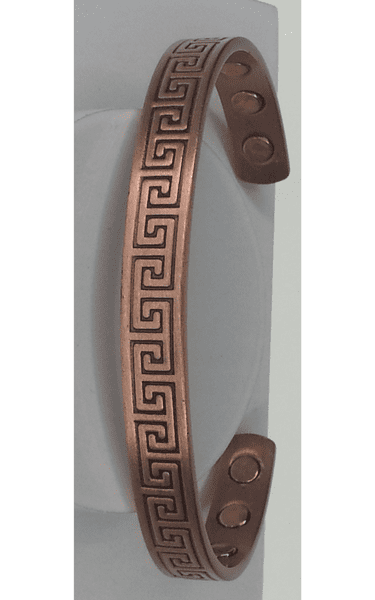 Magnetic Copper Bangle (Regular approx 16cm + Gap) size 6 magnets T Design