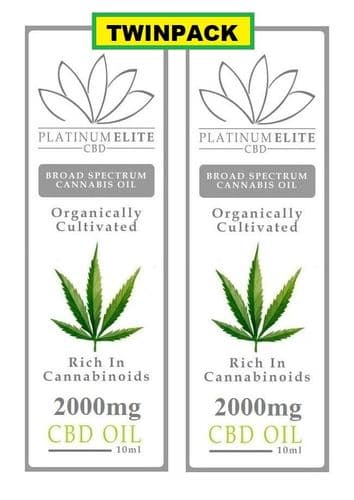 Platinum Elite Cbd Oil 2000mg (20%) 10mlx2 Twinpack Special Offer