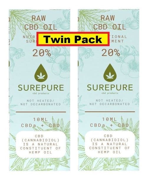 Surepure 2000mg CBD oil (20%) - 10ml - Twin Pack Offer + Free Delivery