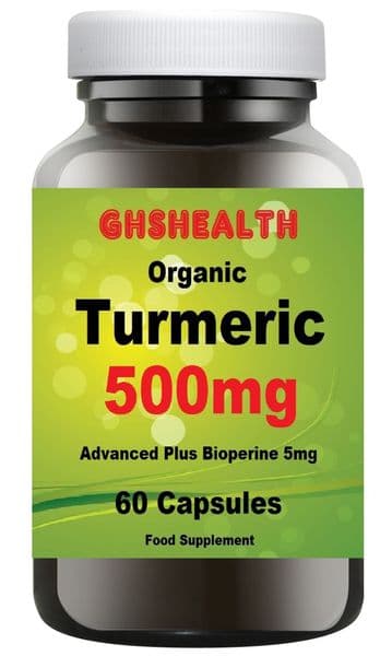 Turmeric 500mg 60 Capsules with bioperine (black pepper for better absorption)