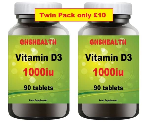 Vitamin D3 1000iu 90+90 = 180 Tablets Special Banded Pack