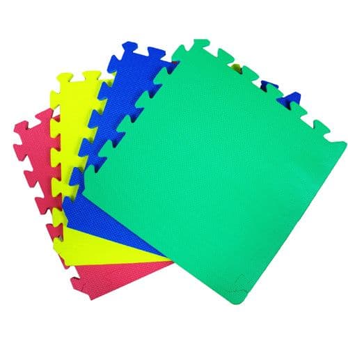 60 x 60 CM MULTICOLOUR INTERLOCKING EVA SOFT FOAM EXERCISE FLOOR MATS GYM GARAGE OFFICE KIDS