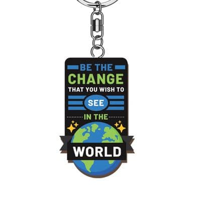 Be The Change Wooden Keyrings