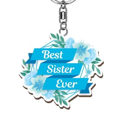 Best Sister Ever Wooden Keyrings