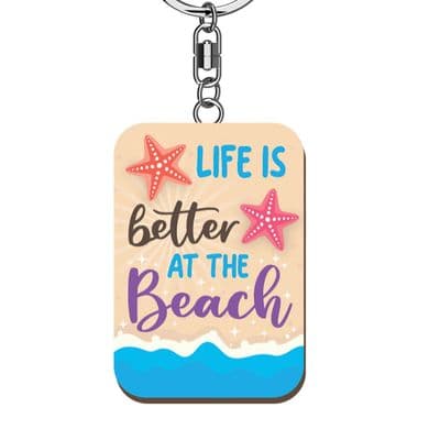 Better At The Beach Wooden Keyrings