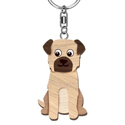 Border Terrier Wooden Keyrings