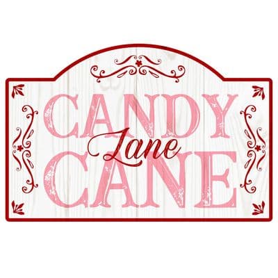 Candy Cane Lane Christmas Arched Sign