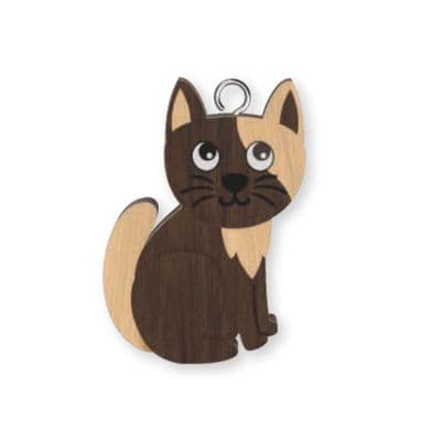Cat Wooden Keyring
