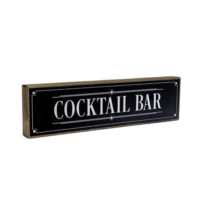 Cocktail Bar Mini Rustic Wood Sign