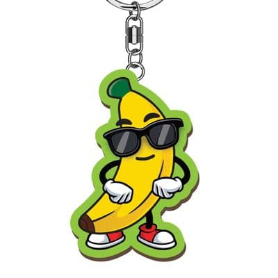 Cool Banana Wooden Keyrings