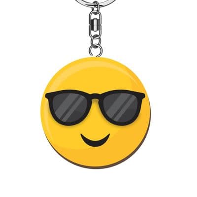 Cool Emoji Wooden Keyring