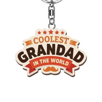 Coolest Grandad Wooden Keyrings