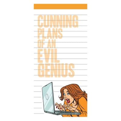 Cunning Plans of an Evil Genius Magnet Notepad