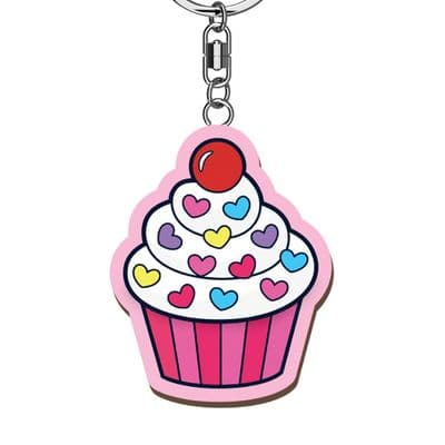Cupcake Wooden Keyrings