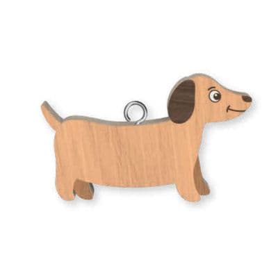 Dachshund Wooden Keyring