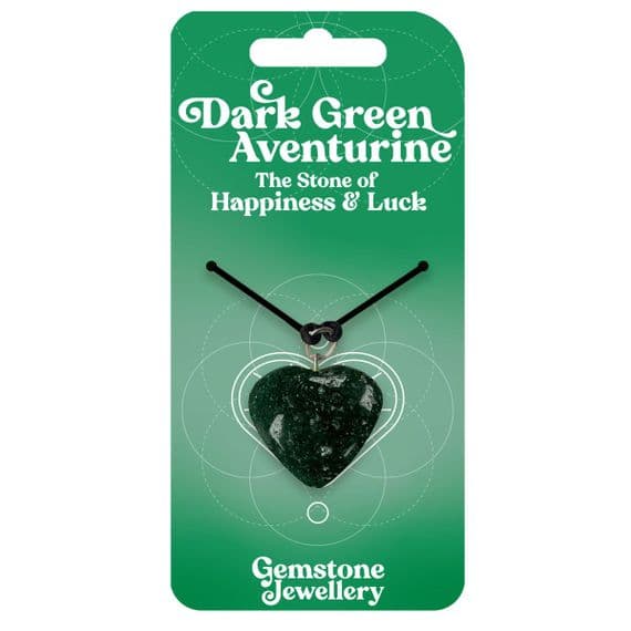 Dark Green Aventurine Heart Necklace