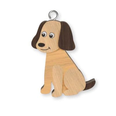 Dog 1 Wooden Keyring
