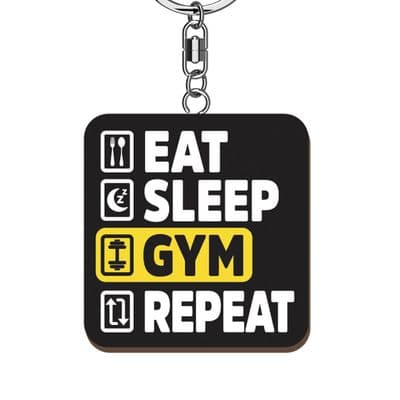 Eat Gym Repeat Wooden Keyring