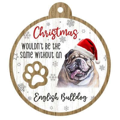 English Bulldog Pet Christmas Decoration
