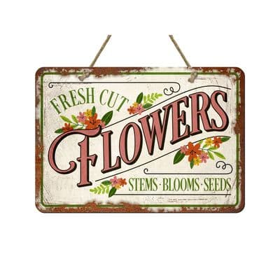 Fresh Cut Flowers Metal Sign