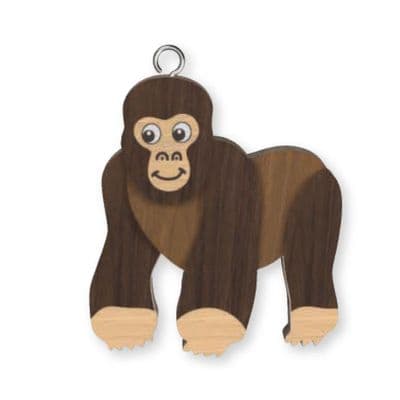 Gorilla Wooden Keyring