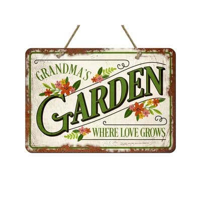 Grandma's Garden Metal Sign