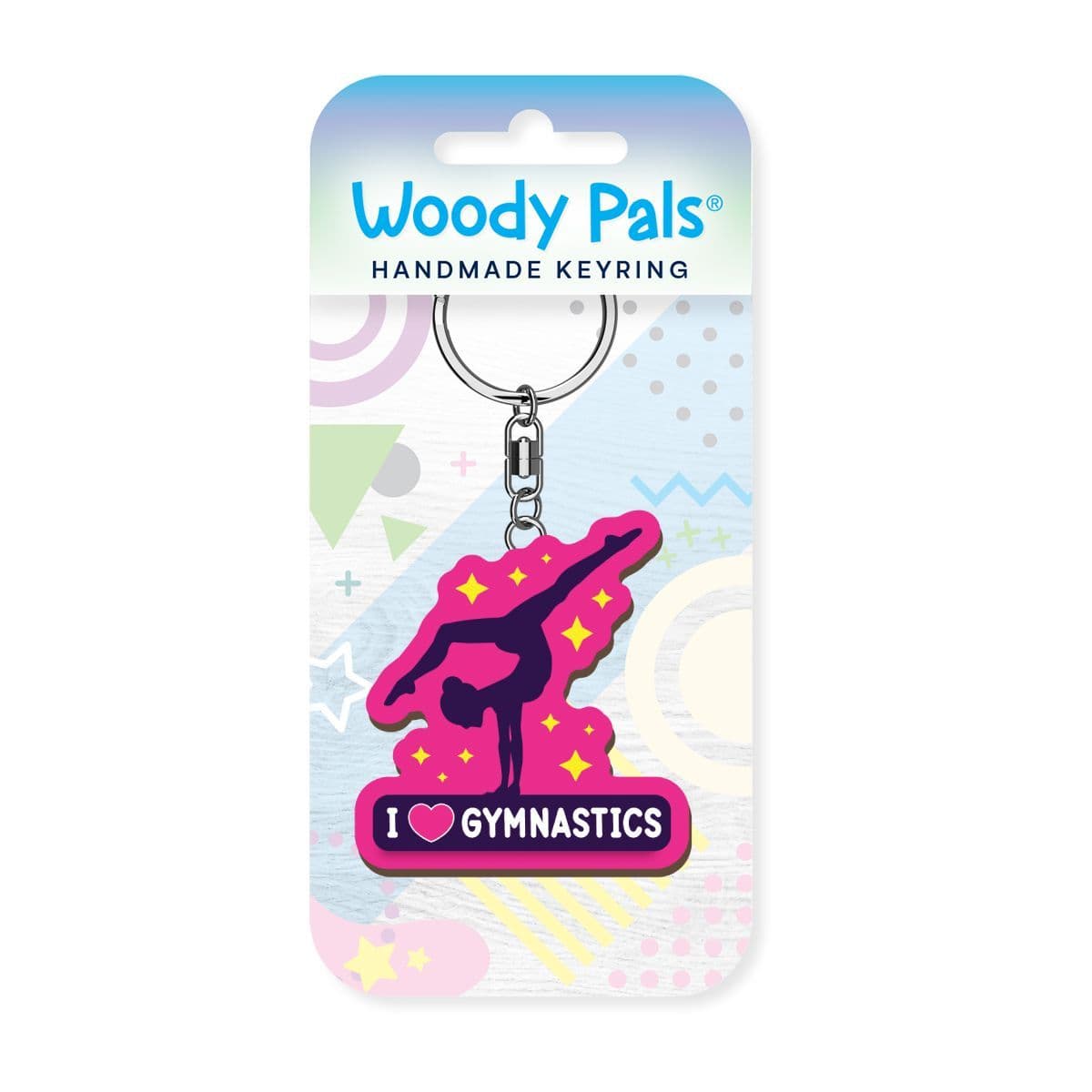 Gymnastics Wooden Keyring