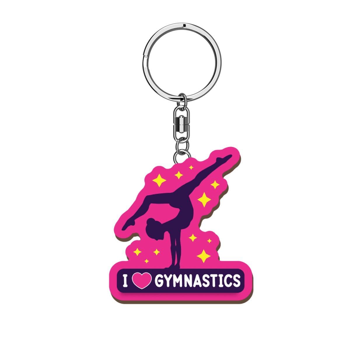 Gymnastics Wooden Keyring