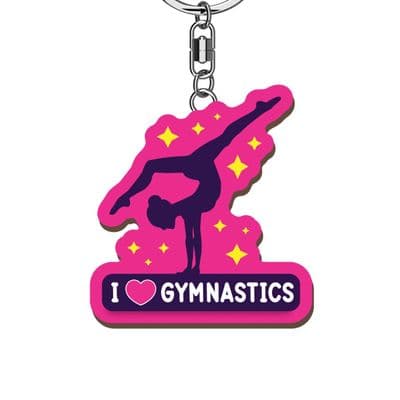 Gymnastics Wooden Keyring