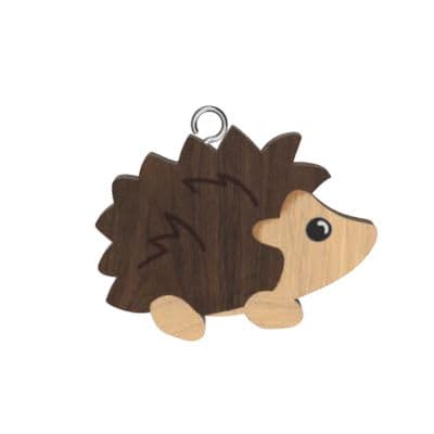 Hedgehog Wooden Keyring