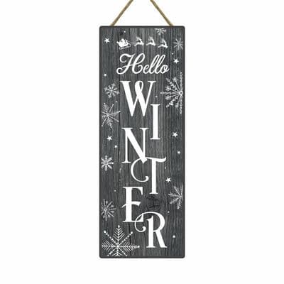 Hello Winter Christmas Tall Sign