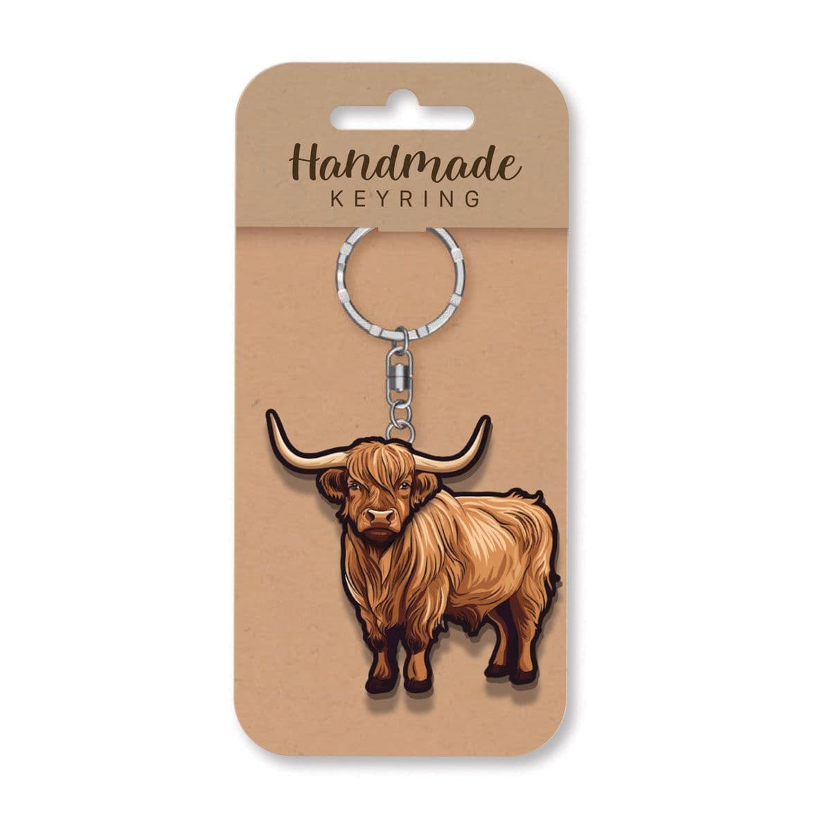 Highland Cow Wooden Keyrings