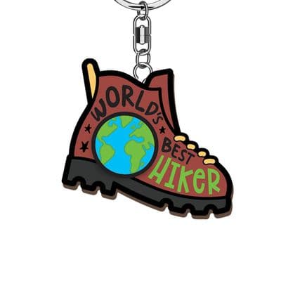 Hiking Wooden Keyring