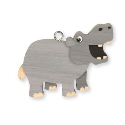 Hippo Wooden Keyring