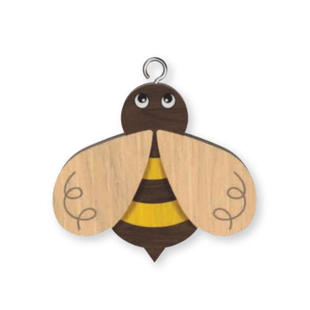 Bee Keyring Honey Bee Wooden Keyring