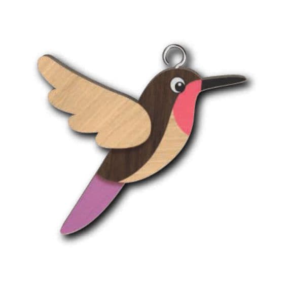 Hummingbird Wooden Keyring