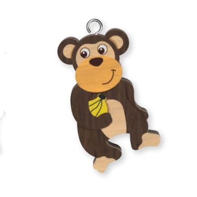 Monkey Wooden Keyring
