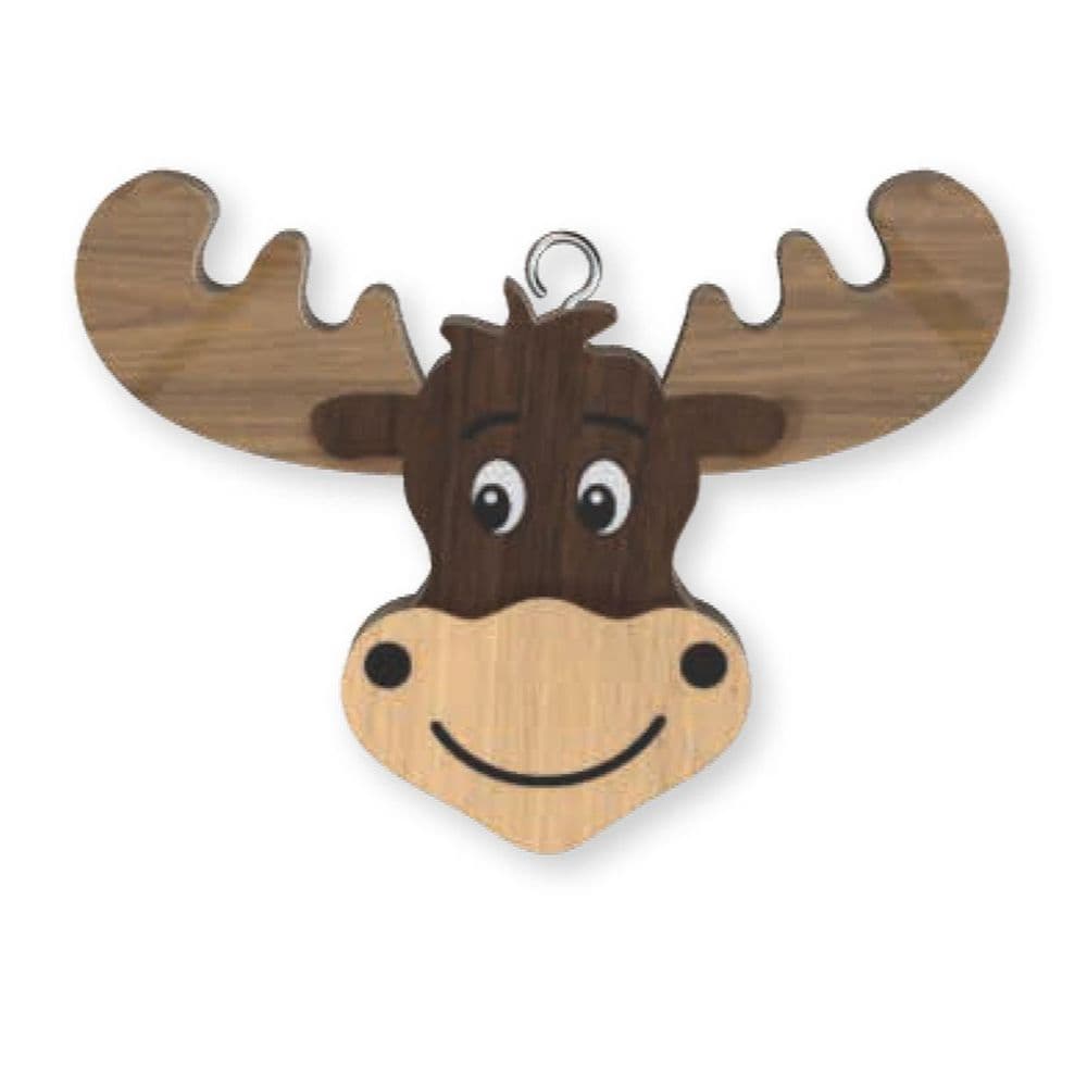 Moose Head Wooden Keyring