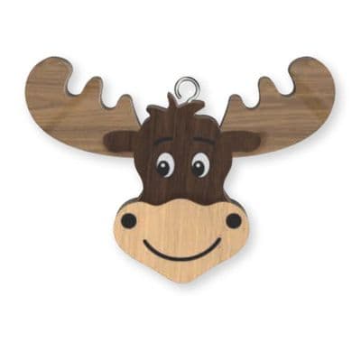 Moose Head Wooden Keyring