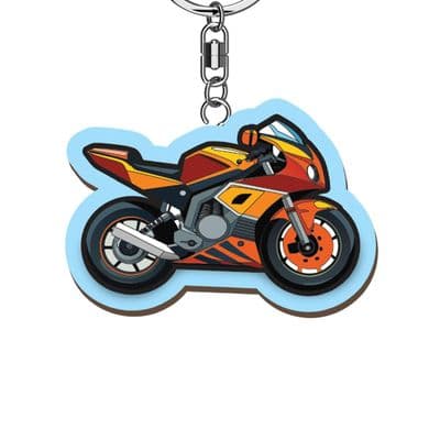 Motorcycle Wooden Keyring