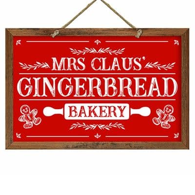 Mrs Claus Gingerbread Christmas Framed Sign