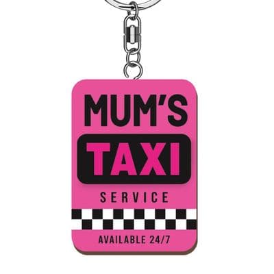 Mums Taxi Wooden Keyring