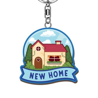 New Home Wooden Keyring