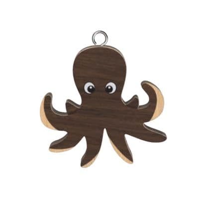 Octopus Wooden Keyring