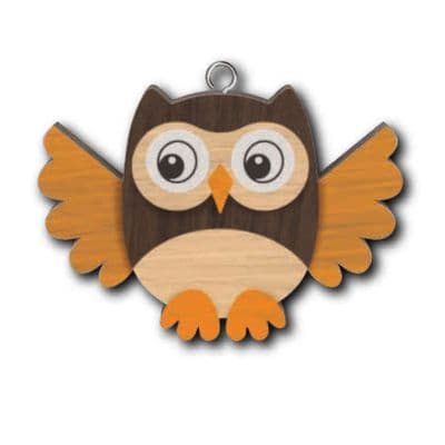Owl 3  Wooden Keyring