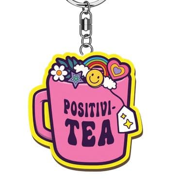 Positivi tea Wooden Keyring
